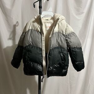 Cat & Jack Kids Puffer Jacket - Dark Green, Gray, Cream